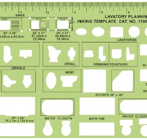 Lavatory Planning template , 9" x 5" (22.9cm x 12.7cm) (1190i)