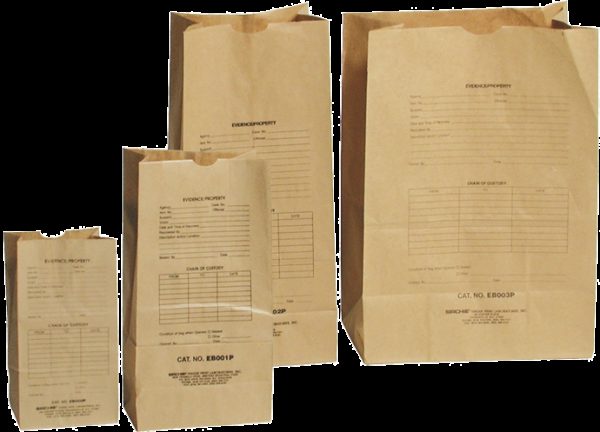 Preprinted Kraft Evidence Bag, 12" x 18" x 7" (EB003P)