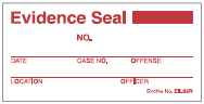 Red/White Evidence Seal, 3" x 1.5" (EIL03R)