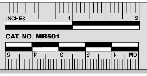 MAGNETIC PHOTO RULES/SCALES, 2" - Black on White (MR501)
