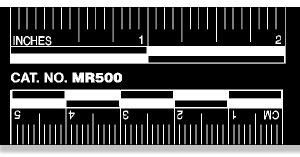 MAGNETIC PHOTO RULES/SCALES, 2" - White on Black (MR500)