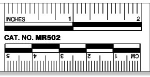 MAGNETIC PHOTO RULES/SCALES, 2" - Black on White (MR502)