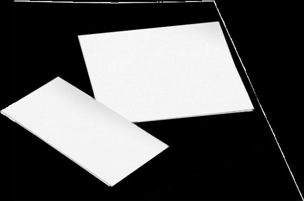 RIGID PLASTIC BACKING SHEETS 2" x 4" White Vinyl, 30 ea. (LB201)