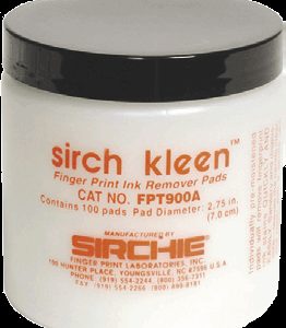 Sirch Kleen Fingerprint Ink Remover Pads, 100 ea. (FPT900A)